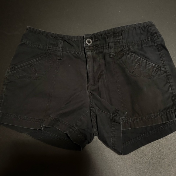 Black Cotton Shorts - Picture 1 of 3